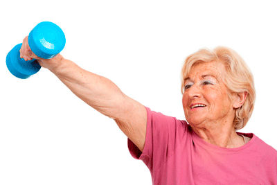 woman working out with weights